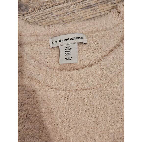 Cupcakes & Cashmere sherpa fluffy cloud sweater medium beige relaxed fit minimal - Picture 4 of 8